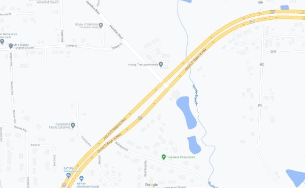 Map of Route 360 at Hamilton Blvd in South Boston